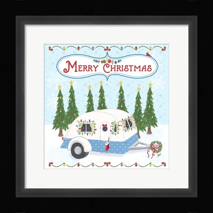 Framed Camper Christmas Print