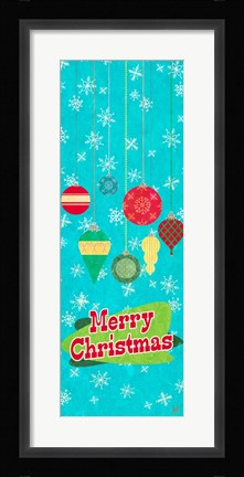 Framed Merry Christmas Ornaments Print