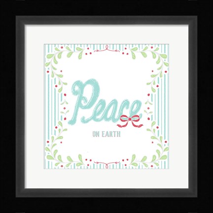 Framed Christmas Wreath III Print