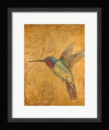 Framed Golden Hummingbird II Print