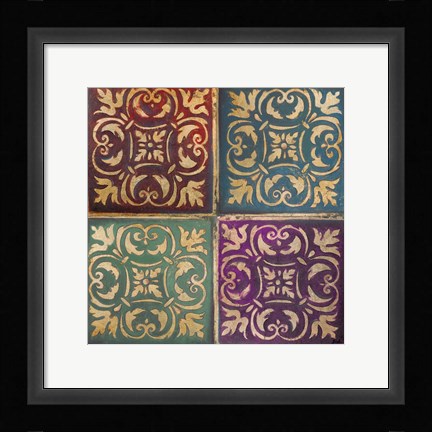 Framed Moroccan Mosaic Patch I Print