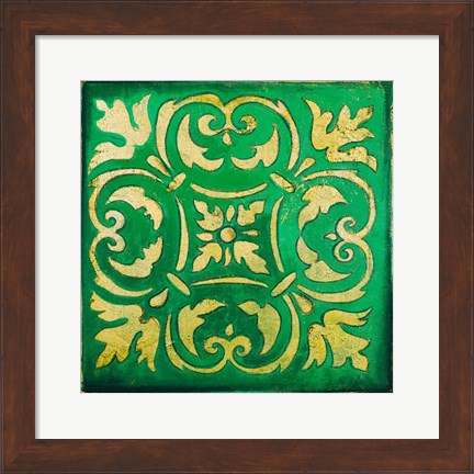 Framed Green Mosaic Print
