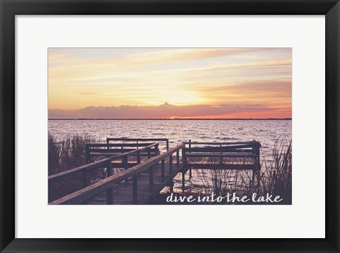 Framed Dive Into The Lake Print