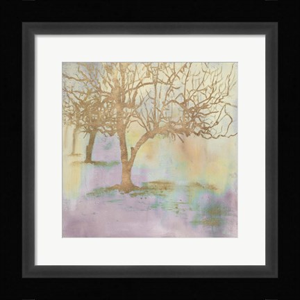 Framed Gold Serene Forest II Print