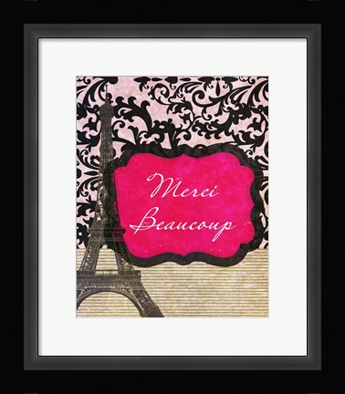 Framed Merci Beaucoup Print