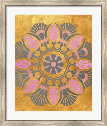 Framed Gray and Pink Medallion II Print