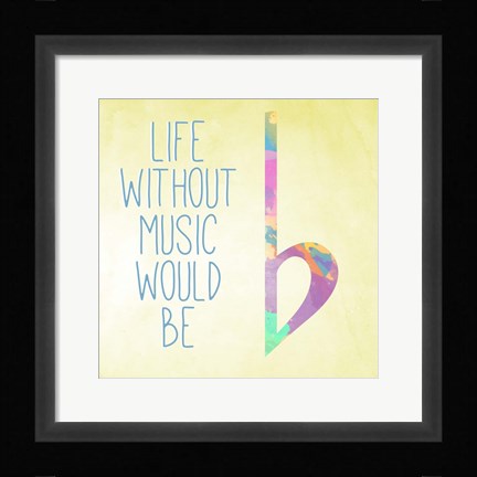 Framed Watercolor Music III Print