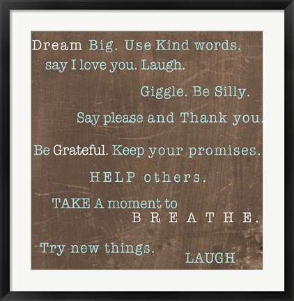 Framed Encouraging Words Print
