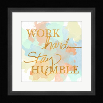 Framed Dream Big &amp; Work Hard Watercolor II Print