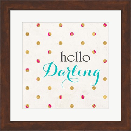 Framed Hello Darling Square Print