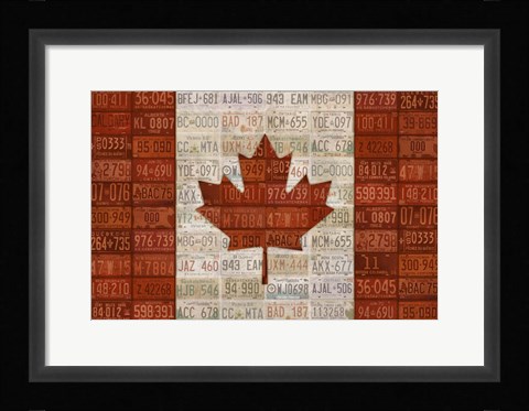 Framed Canada License Plate Flag Print