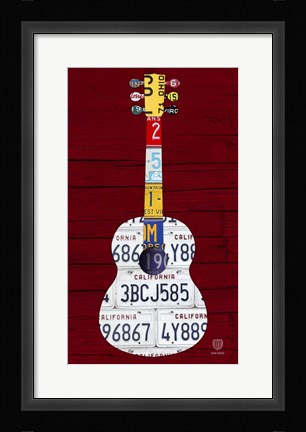 Framed Guitar 1 Print