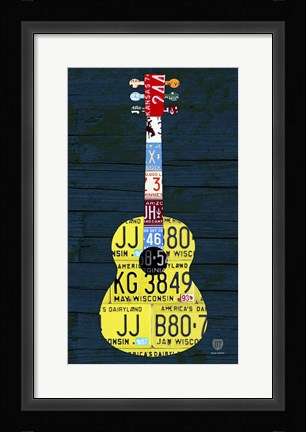 Framed Guitar 2 Print