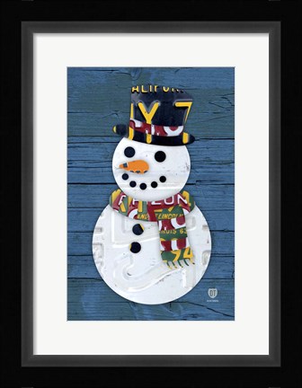Framed Snowman Print
