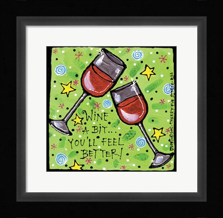 Framed Wine A Bit Print