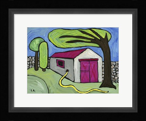 Framed Pink Door Print