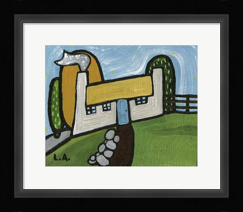 Framed Cottage on a Slope Print