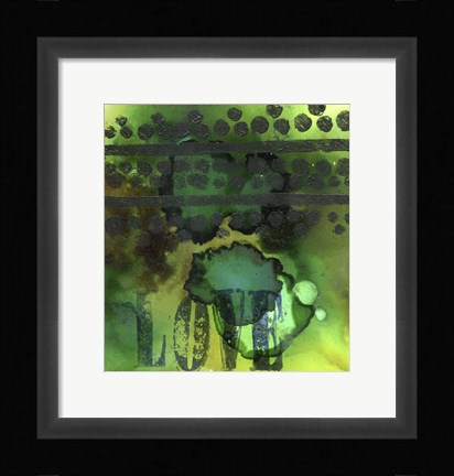 Framed Texture - Love Green Print