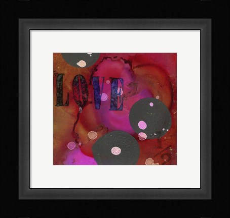 Framed Texture - Love Red Print