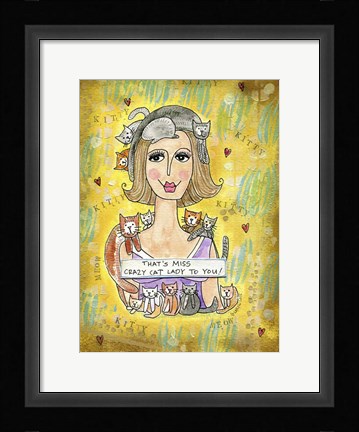 Framed Crazy Cat Lady Print