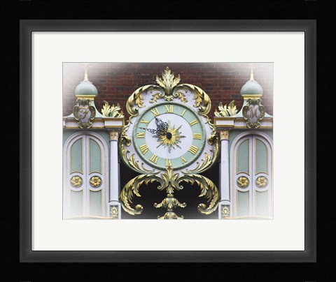 Framed London Clock 1 Print