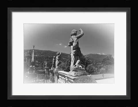 Framed Statues BW Print