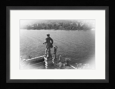 Framed Overlooking Water BW Print