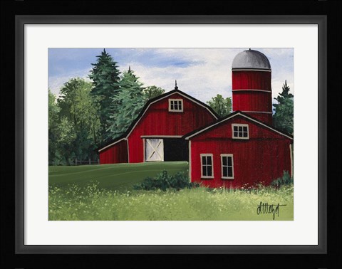 Framed Red Barn Print