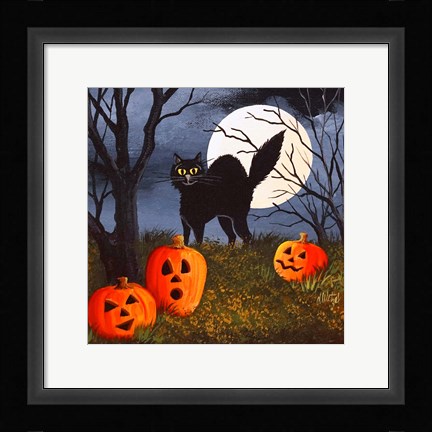 Framed Cat Pillow Print