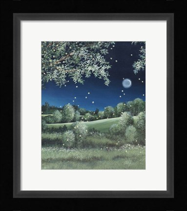 Framed Fireflies Meadow Print