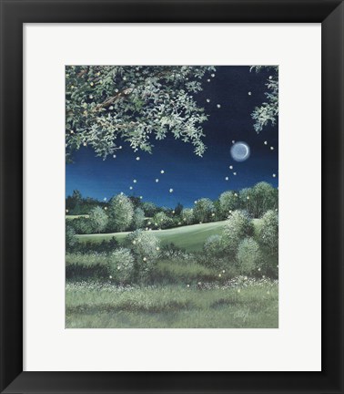 Framed Fireflies Meadow Print