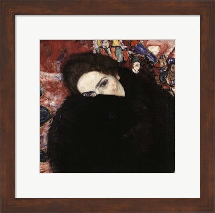 Framed Lady with Muff, 1916-17 Print