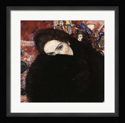 Framed Lady with Muff, 1916-17 Print