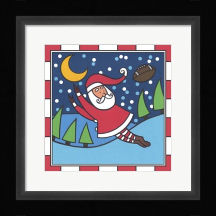 Framed Santa Football 1 Print
