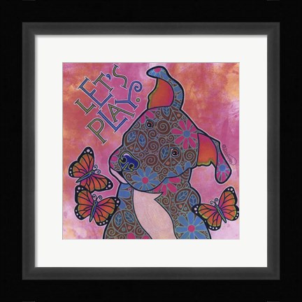 Framed Pit Bull Puppy IV Print