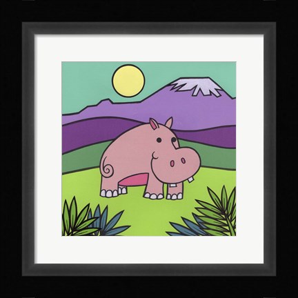 Framed Hippopotamus Print