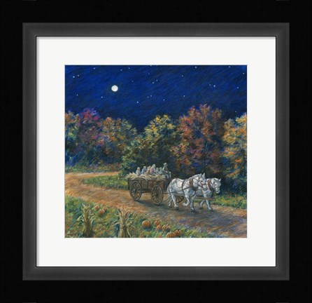 Framed Moonlight Hayride Print