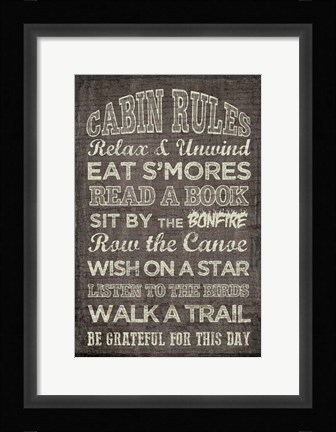 Framed Cabin Rules Print