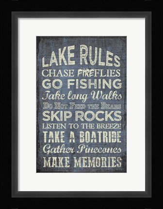 Framed Lake Rules Print