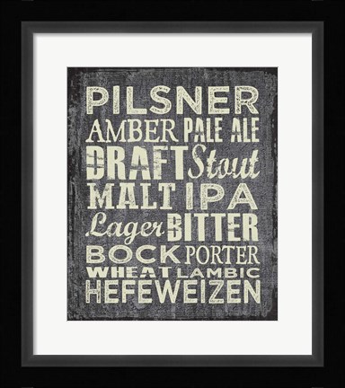 Framed Beer Sign II Print