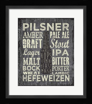 Framed Beer Sign III Print