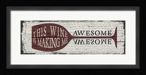 Framed Wine Sign I Print
