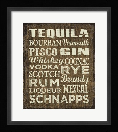 Framed Liquor Sign II Print