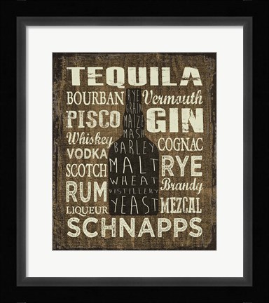 Framed Liquor Sign III Print
