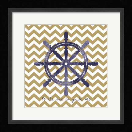 Framed Ship Wheel 2 Print