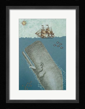 Framed Whate and Ship 2 Print