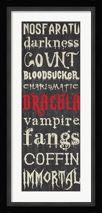 Framed Dracula Sign Print