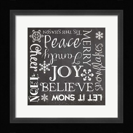Framed Christmas Chalk 1 Print