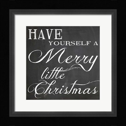 Framed Christmas Chalk 6 Print