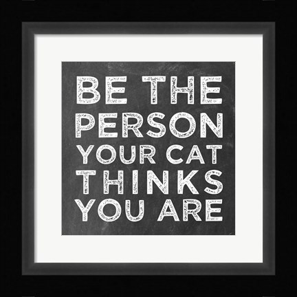 Framed Person Cat Print